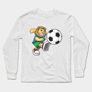 Lion as soccer player with a soccer ball Long Sleeve T-Shirt